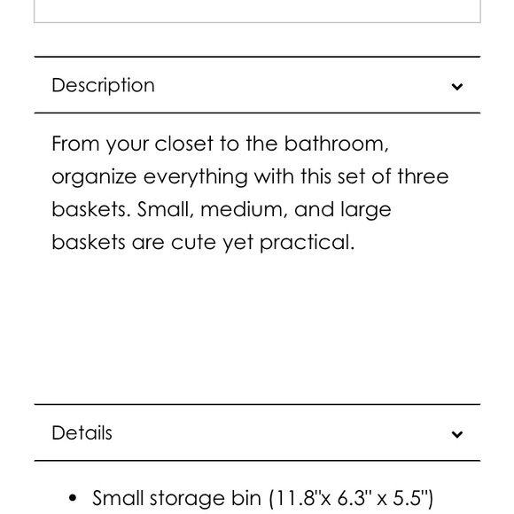 Brand new summer and rose three-piece canvas storing baskets - Picture 5 of 5